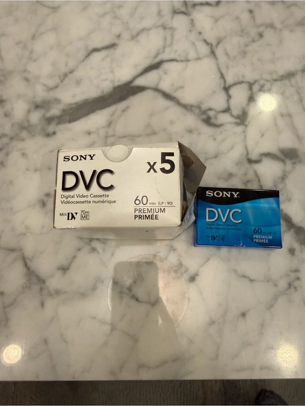 Sony DVC MiniDV Cassette 5 total in box and 1 additional for a total of 6.